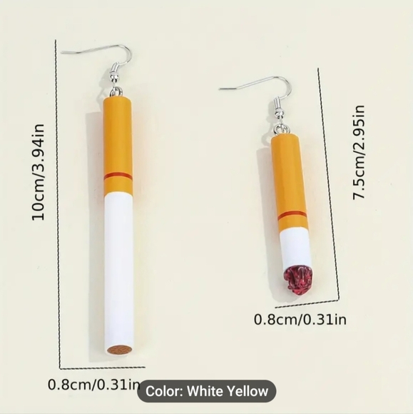 NWT full cigarette novelty earrings. - Picture 2 of 3